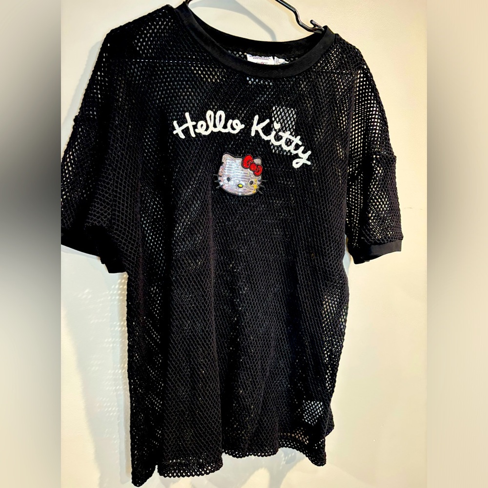 Hello Kitty - Black Mesh Tee - size Medium - Forever 21 NWT - Picture 3 of 8